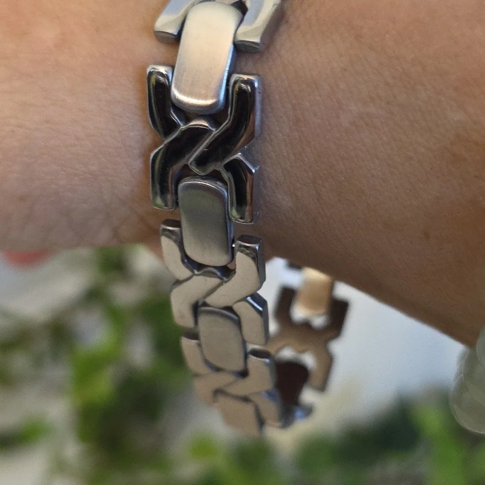 Men's Silver Stainless Steel Watchband Bracelet